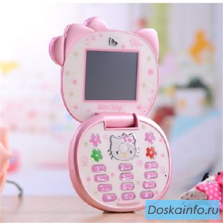 Телефон для детей K688 Pink, Hello Kitty Style Mobile Phone with Bluetooth & FM