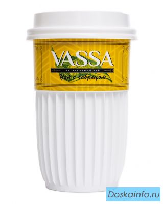 Натуральный черный чай с чабрецом VASSA в стакане SAVE HANDS.