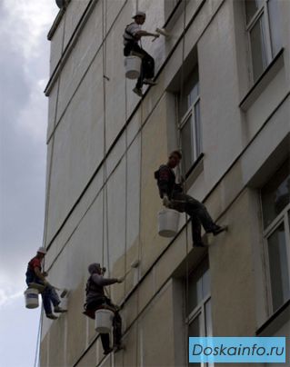 Покраска фасада зданий, стен