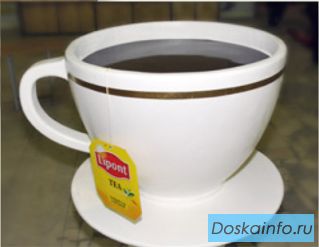 Чашка с блюдцем - объемная фигура из пенопласта