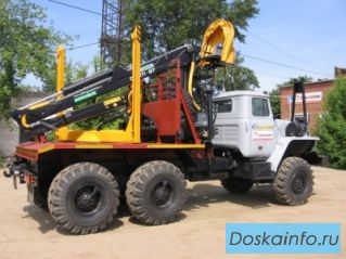 Лесовозный автопоезд Урал 55571, 2013 г.в.  манипултяором Омтл-97+прицеп