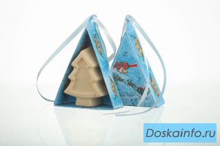 Подарочное натуральное мыло Новогодние елочки от компании Клеона