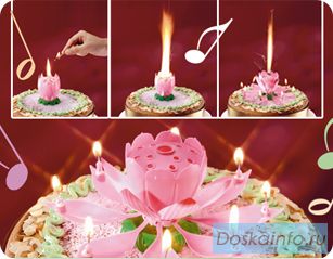 Музыкальная свеча Лотос.