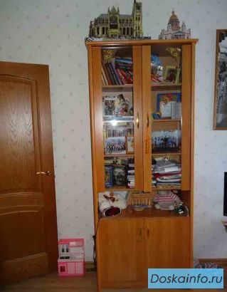 Шкаф книжный со стеклянными дверцами