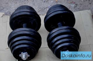 Гантели разборн 2x по 15 кг обрезиненые.