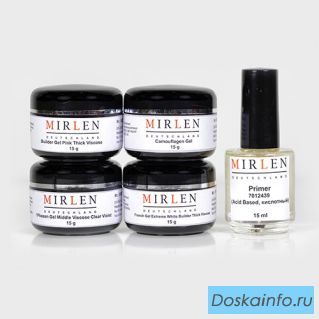 Гели для наращивания ногтей Mirlen (Германия).