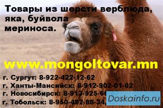 Купить изделия из кашемира, кожи шерсти верблюда, яка, буйвола мериноса Монголия. Сургут, Ханты-Манс