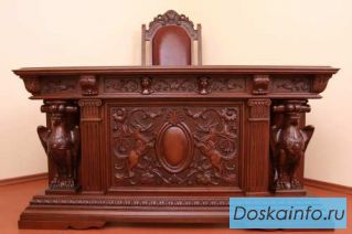 Резной  письменный           стол с креслом 'Держава'             