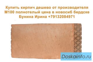 Купить кирпич дешево от производителя М100 полнотелый цена в новосиб бердске 