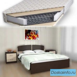 Кровать с                    матрасом                          