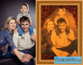 Портрет из янтаря по фотографии