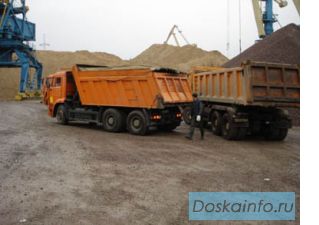 Песок, щебень, отсев, перевозка самосвалами