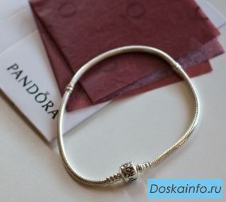 Серебряные браслеты Pandora + 5 шармов в подарок
