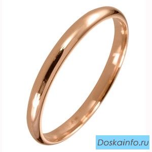 Гладкое обручальное кольцо из красного золота