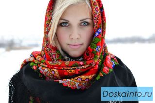 Платки в русском стиле 100х100 см. шерсть
