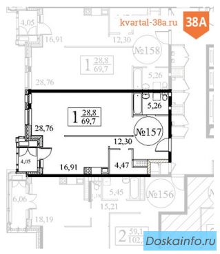 Продажа 1-комн. квартиры в жк квартал 38а