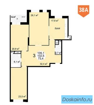Продажа 3-комн. квартиры в жк квартал 38а