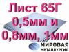 Лист ст.65Г 0,5мм и 0,8мм