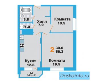 2-х ком.кв в Микрорайоне «Лобня Сити»