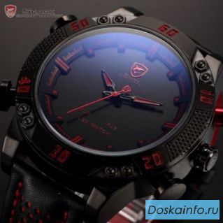 Модные Часы Shark Sport красно-черные