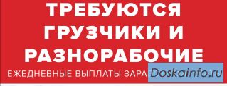 Требуются разнорабочие и грузчики. Ежедневная зарплата.