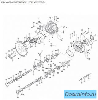 Запчасти для насоса Kawasaki K5V140DP, K5V200DP, K5V200DPH