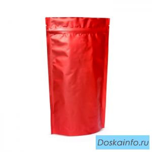 Пакет дой-пак металлизированный красный матовый 14*20,5 см