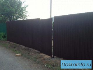 Установка забора из профнастила под ключ