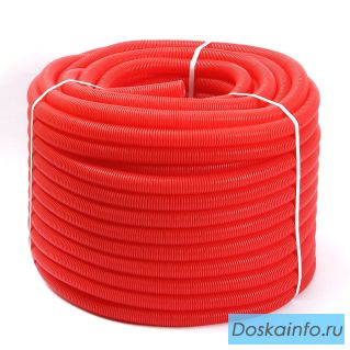 Гофра красная UNI-FITT 34 для труб 26 бухта 50 м