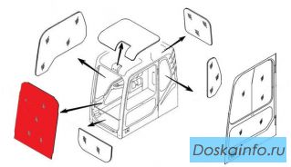 Стекло лобовое верхнее (триплекс) K1033880 DOOSAN / DAEWOO DX140-DX520 серия DX