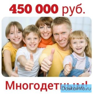 Деньги в день обращения. Помощь многодетным семьям!