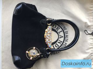 Сумка новая valentino orlandi италия черная замша стразы сваровски swarovski кристаллы хамелеон цвет