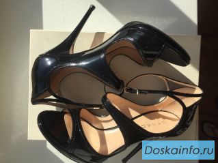 Босоножки туфли casadei италия 39 размер черные лак кожа платформа 1 см каблук шпилька 11 см одевали