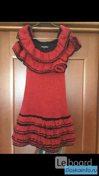 Платье новое dolce&gabbana м 46 s 42 44 шерсть вязаное оранж оранжевое сарафан туника