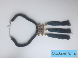 Колье бижутерия камни разноцветные темно зеленое шнур украшение аксессуар подарок подарки мода стиль