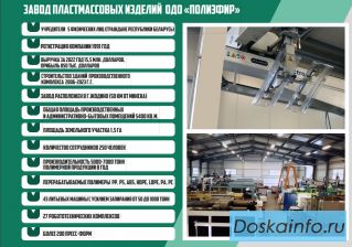 Продается крупный действующий бизнес – завод пластмассовых изделий в Республике Беларусь.