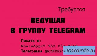 Ведущая в группу Telegram 
