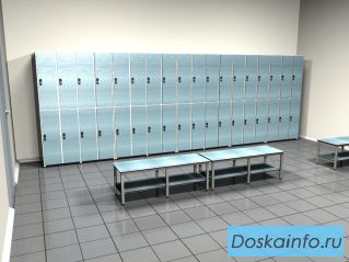 Шкафы шкафчики для спортивных раздевалок, спортивная мебель для бассейнов  HPL, локеры
