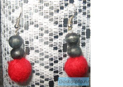 Серьги из войлока ручной работы