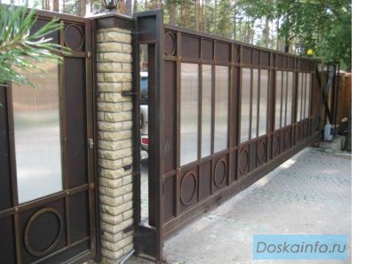 Ворота откатные, усиленные, с элементами ковки