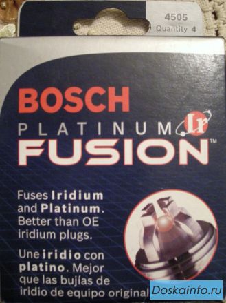 Свечи зажигания Bosch platinum iridium Fusion