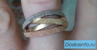 Новое кольцо из комбинированного золота 585 пробы, модель 'Картье'