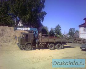 Перевозка грузов с гидроманипулятором-бортовой грузовик с краном.
