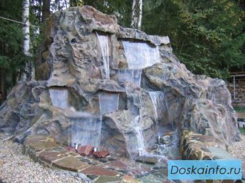 Современные декоративные искусственные фонтаны, водопады