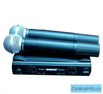 Микрофон SHURE SM58 радиосистема­ 2 микрофона.кейс.магазин.