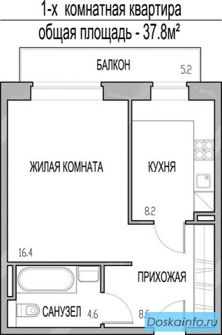 1 к-ая квартиpа 38 м. в Сaнкт-Пeтербургe за 1,4млн