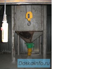 Установка для перетарки цемента, шнек, эл. таль