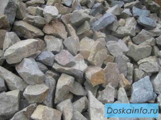 Бутов камень (бутовый камень) из пород песчаника, фракци 80-150, 150-300, 150-500.