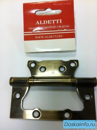 Дверная петля ALDETTI (без врезки) универс. матовое золото 